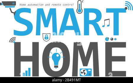 Smart home flat icons set Stock Vector