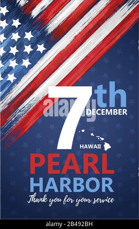 Pearl Harbor, Hawaii remembrance day Stock Vector