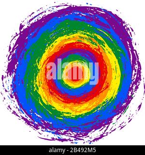 Bright rainbow background with round spots Stock Vector