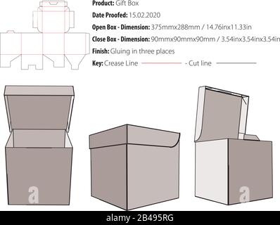 Gift box for many products die cut vector Stock Vector