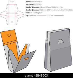 Special gift box packaging structural design die cut vector Stock Vector