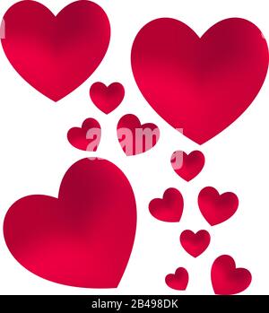 Illustration of heart, with white background vector Stock Vector