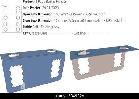 2 Pack Bottle Holder die cut vector Stock Vector