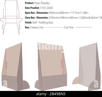 Flyer Display template die cut vector Stock Vector