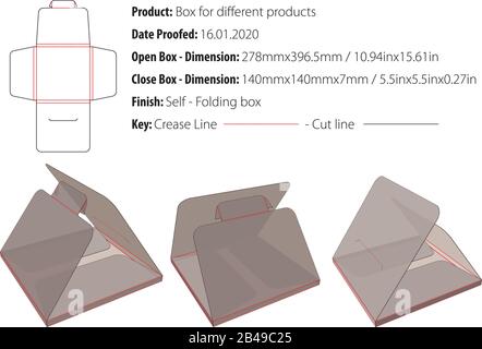 Box for different products box template die cut vector Stock Vector