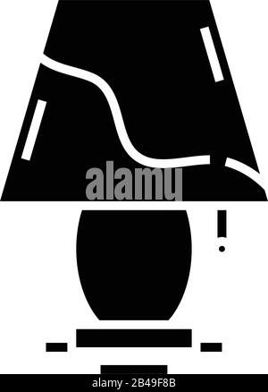 Small torchere black icon, concept illustration, vector flat symbol, glyph sign. Stock Vector