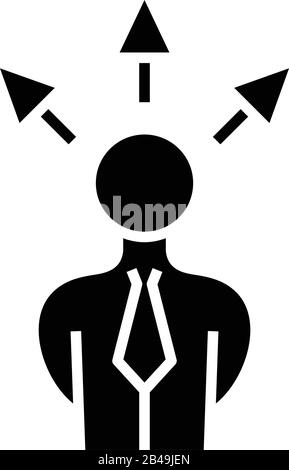 Solutions black icon, concept illustration, vector flat symbol, glyph sign. Stock Vector