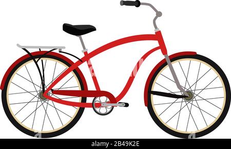 Illustration of bicycle, with white background vector Stock Vector