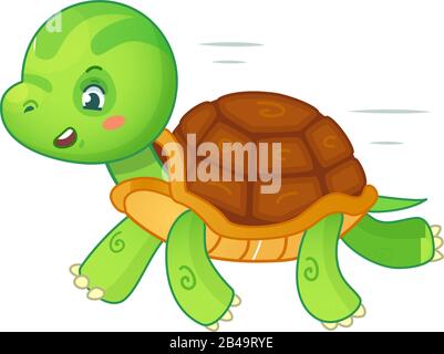 Illustration of turtle, with white background vector Stock Vector