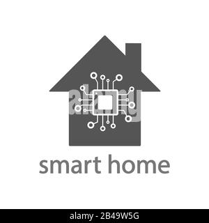 Smart home technology conceptual sign. Illustration concept of system intelligent control house. EPS 10. Stock Vector