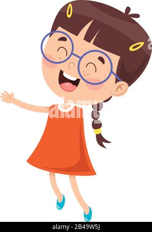 Illustration of happy kid, with white background vector Stock Vector