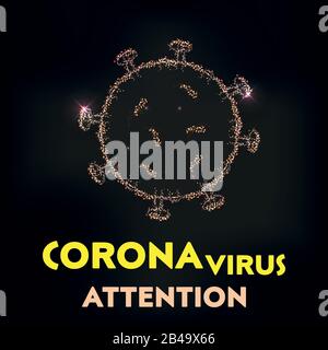 illustration graphic vector of corona virus in wuhan,corona virus infection. 2019-nvoc virus.corona virus microbe. Stock Vector