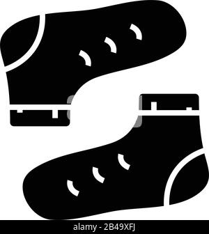 Socks black icon, concept illustration, vector flat symbol, glyph sign. Stock Vector