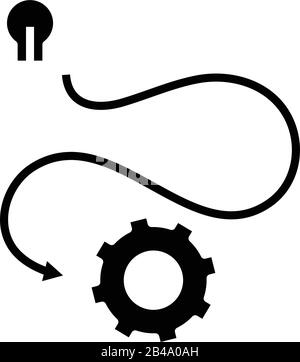 Solving problems black icon, concept illustration, vector flat symbol, glyph sign. Stock Vector