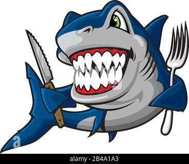 Illustration of shark, with white background vector Stock Vector