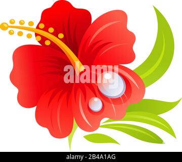 Illustration of red flower, with white background vector Stock Vector
