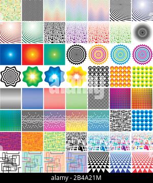 Set of different pattern in many colors vector Stock Vector