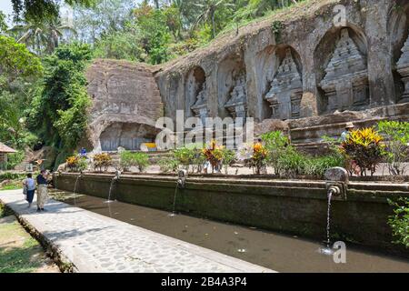 Indonesia, Bali, Tampaksiring, Pura Gunung Kawi (Temple), Series of rock-cut Candi (Shrines) Stock Photo