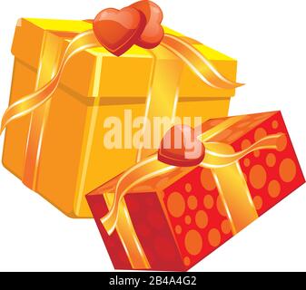 Illustration of decorative boxes, with white background vector Stock Vector
