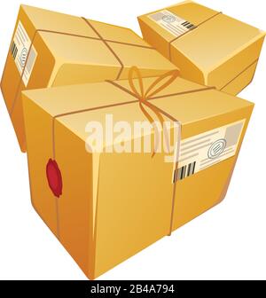 Illustration of packages, with white background vector Stock Vector