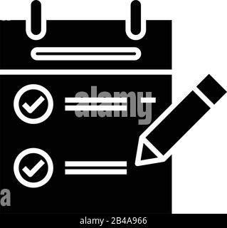 Solving problems black icon, concept illustration, vector flat symbol, glyph sign. Stock Vector