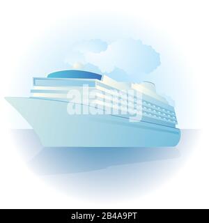 Illustration of cruiser, with nice background vector Stock Vector
