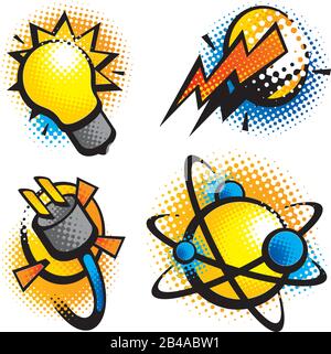 Illustration of comic energy, with white background vector Stock Vector