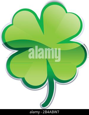 Illustration of shamrock, with white background vector Stock Vector
