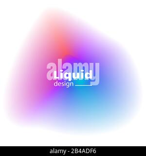 Vibrant liquid abstract shape on white background. Fluid banner. Stock Vector