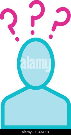 human silhouette with interrogation symbols line style icon Stock ...