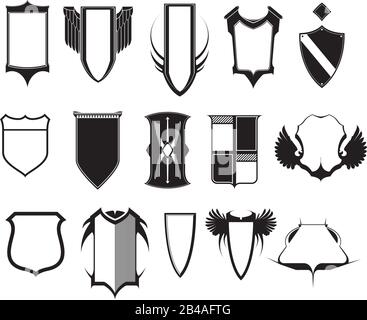 Illustration of shields, with white background vector Stock Vector