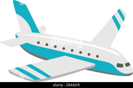 Illustration of airplane, with white background vector Stock Vector