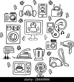 Set of icons elements black and white vector Stock Vector