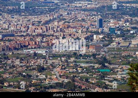 The Spanish city of Murcia seen from above, from the Crests del Gallo Stock Photo