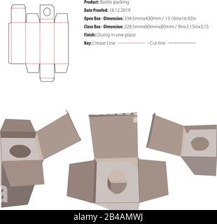 Bottle Packaging structural design die cut vector Stock Vector