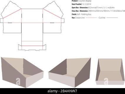 Counter display stand die cut vector Stock Vector