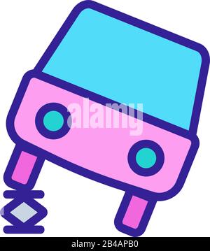 Car jack-screw icon vector. Isolated contour symbol illustration Stock Vector