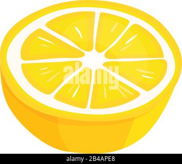 fresh slice lemon on white background - vector Stock Vector