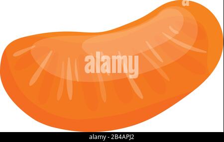 fresh slice tangerine on white background - vector Stock Vector
