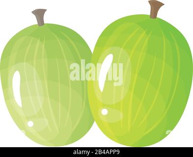 fresh two pieces of grapes on white background - vector Stock Vector