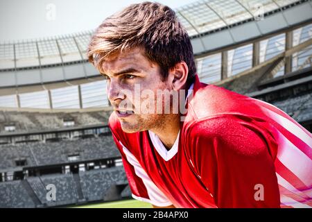 Composite image of soccer player Stock Photo