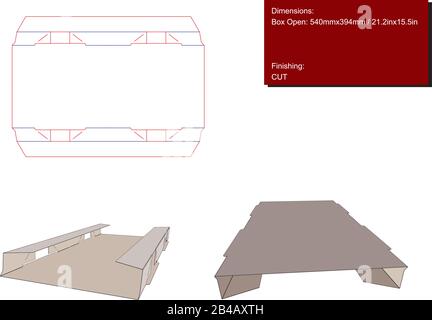 Two bottles and one glass box template die cut vector Stock Vector