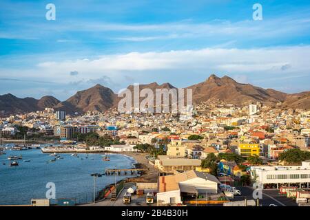 Cape Verde, Sao Vicente island, Mindelo in Porto Grande Bay Stock Photo