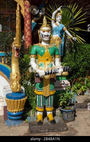 Laos, Phongsaly province, Muang Khua town, temple Stock Photo