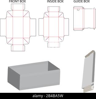 Smartphone die cut box - with guide box Stock Vector