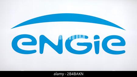 Essen, North Rhine-Westphalia, Germany - engie, logo on the stand at the E-world energy & water fair, Engie SA, based in the La Dfense business distr Stock Photo