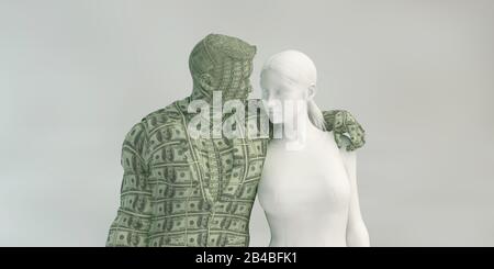 Money Worship or Worshipping Wealth as a Greed Concept Stock Photo