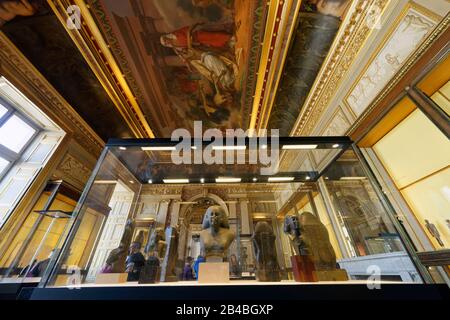 France, Paris, area listed as World Heritage by UNESCO, Louvre museum, Charles X museum, seventh room, Egyptian Antiques Department, painting of the ceiling by Alexandre-Denis Abel de Pujol, Egypt saved by Joseph Stock Photo