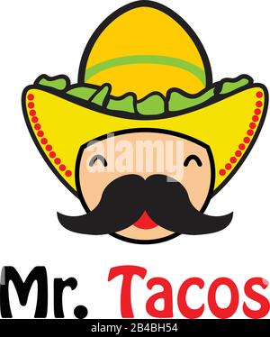 Taco restaurant mexico logo Stock Vector