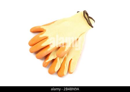 Gardening works gloves isolated on white background Stock Photo